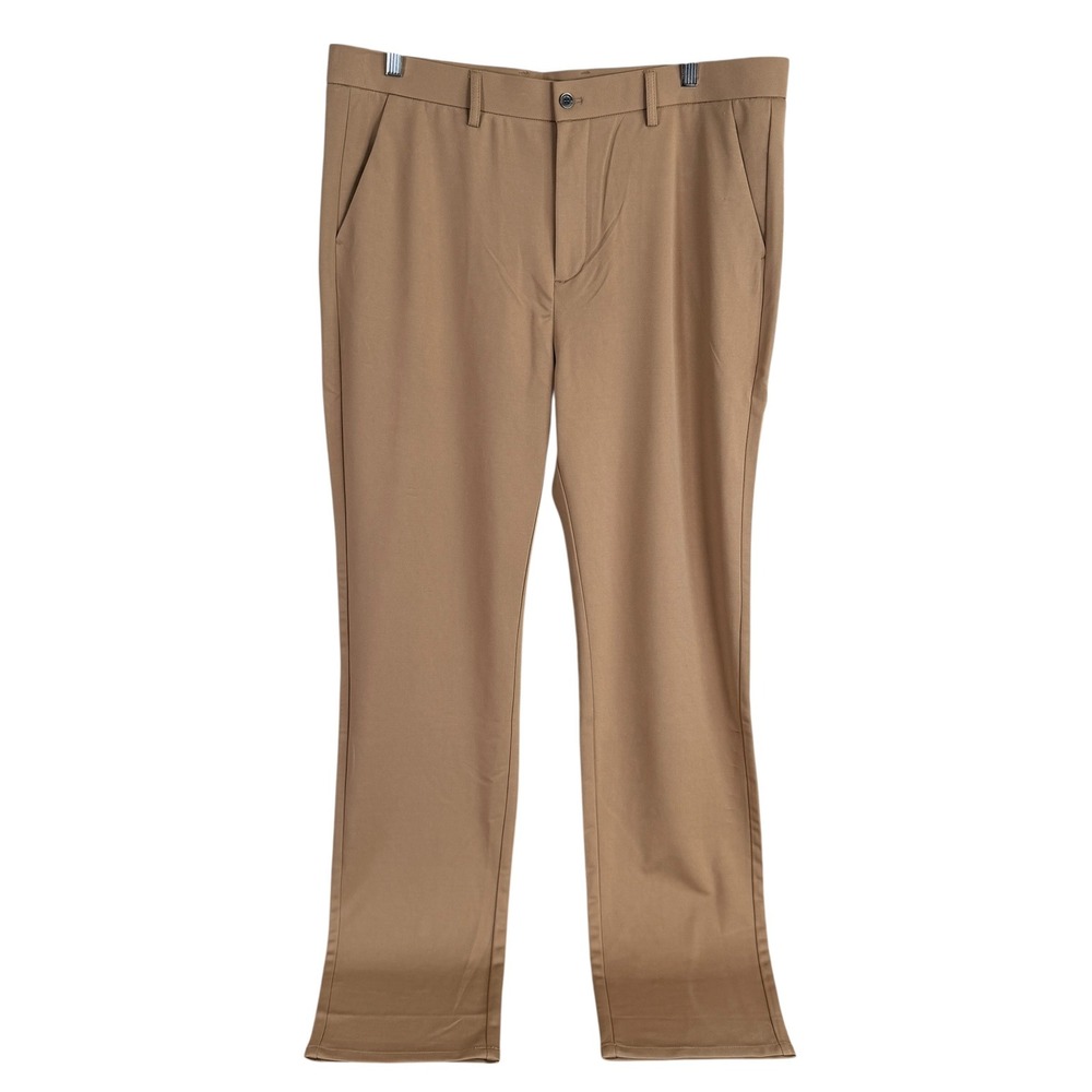 Timeless Flex Stretch Dress Pants Performance Mens Actual 38x33‎ Tan Khaki read
